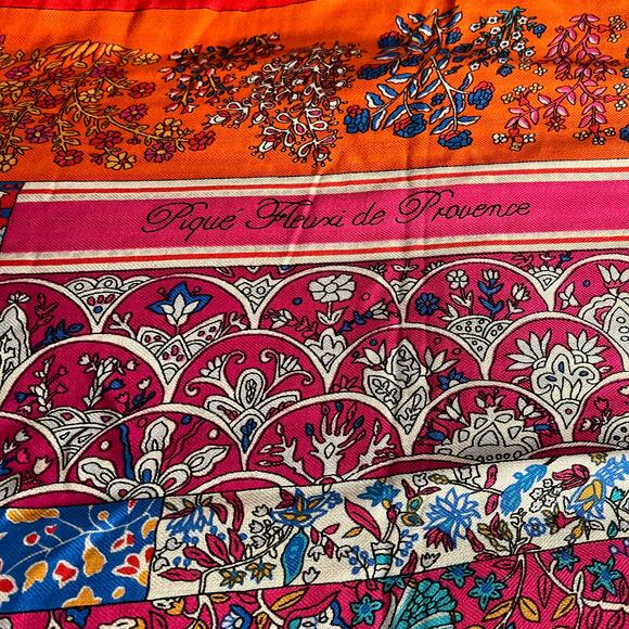 Hermes Paris Scarf Shawl Wrap Red Multicolored Bird Print Cashmere Silk Blend - Picture 10 of 11